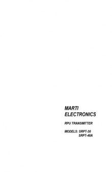 MARTI SRPT-30, 40A RPU Transmitter (broadcast radio)