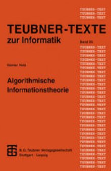 Algorithmische Informationstheorie: Statistische Informationstheorie und Anwendungen auf algorithmische Fragestellungen