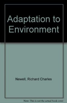 Adaptation to Environment. Essays on the Physiology of Marine Animals