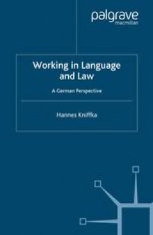 Working in Language and Law: A German Perspective