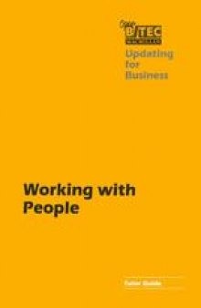 Working with People: Tutor Guide