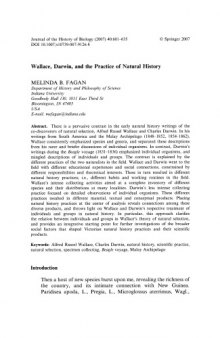 Wallace, Darwin, and the Practice of Natural History