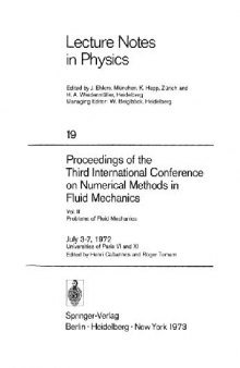 Proceedings of the Third Int'l Conference on Numerical Methods in Fluid Mechanics