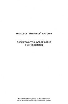 Microsoft Dynamics® NAV 2009 - Business Intelligence for IT Professionals 