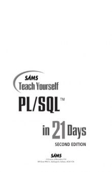 Sams Teach Yourself PLSQL in 21 Days