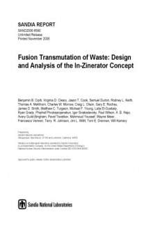 Fusion transmutation of waste : design and analysis of            the in-zinerator concept