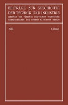 Beiträge zur Geschichte der Technik und Industrie: Jahrbuch des Vereines Deutscher Ingenieure
