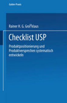 Checklist USP: — Produktpositionierung und Produktversprechen systematisch entwickeln —