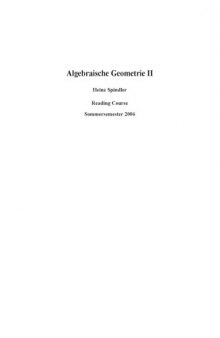 Algebraische Geometrie II (Sommersemester 2006)