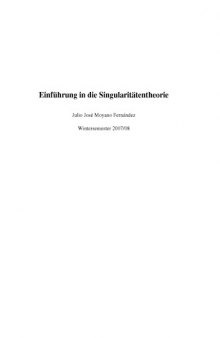 Einführung in die Singularitätentheorie (Wintersemester 2007/08)
