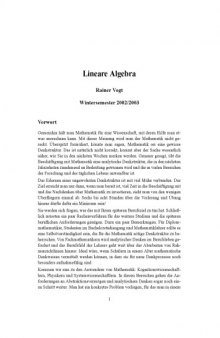 Lineare Algebra (Wintersemester 2002/2003)