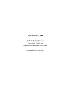 Mathematik III (Wintersemester 2010/2011)