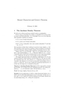 Brauer Characters and Green's Theorem