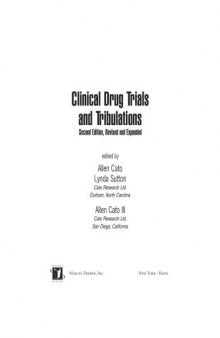 Clinical Drug Trials and Tribulations, Second Edition, (Drugs and the Pharmaceutical Sciences)