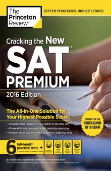 Cracking the New Sat Premium Edition, 2016: Created for the Redesigned 2016 Exam