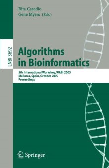 Algorithms in Bioinformatics: 5th International Workshop, WABI 2005, Mallorca, Spain, October 3-6, 2005. Proceedings