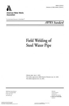 AWWA standard for field welding of steel water pipe