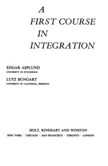 A first course in integration