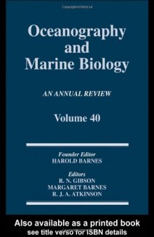 Oceanography and Marine Biology, An Annual Review, Volume 40: An Annual Review: Volume 40 (Oceanography and Marine Biology)