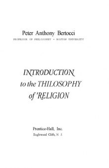 Introduction To the Philosophy Of Religion
