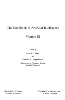 Handbook of Artificial Intelligence,