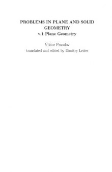 Problems in Plane and Solid Geometry v.1 Plane Geometry