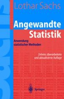 Angewandte Statistik: Anwendung statistischer Methoden