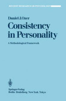 Consistency in Personality: A Methodological Framework