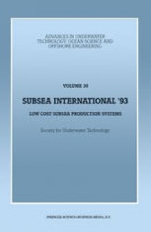 Subsea International’ 93: Low Cost Subsea Production Systems