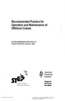 API-RP-2D-OPERATION AND MAINTENANCE OF OFFSHORE CRANES