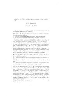 A proof of Krull-Schmidt’s theorem for modules
