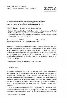 Acharacteristic-Galerkin Aproximation to a system of Shallow Water Equations