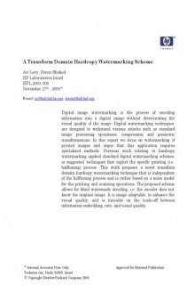 A Transform Domain Hardcopy Watermarking Scheme