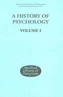 A history of psychology. / Vol. I Ancient and Patristic