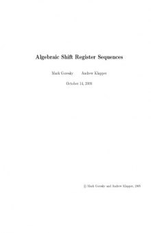 Algebraic Shift Register Sequences