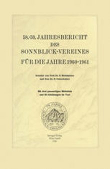 58.–59. Jahresbericht des Sonnblick-Vereines für die Jahre 1960–1961