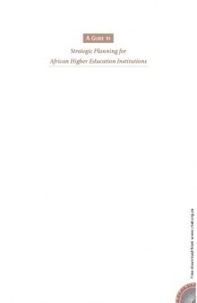 A Guide to Strategic Planning for African Higher Education Institutions
