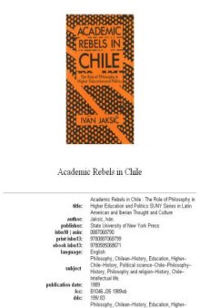 Academic rebels in Chile: the role of philosophy in higher education and politics