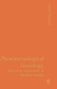 Phenomenological Sociology: Experience and Insight in Modern Society 