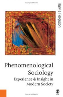 Phenomenological Sociology: Experience and Insight in Modern Society (Published in association with Theory, Culture & Society)