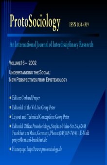 Proto Sociology Vol. 16, 2002 - Understanding the Social: New Perspectives from Epistemology