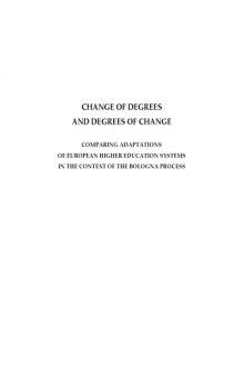 Change of degrees and degrees of change : comparing adaptations of European higher education systems in the context of the Bologna process