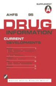 American Hospital Formulary Service Drug Information 95, Supplement A