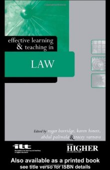 Effective Learning and Teaching in Law (Effective Learning and Teaching in Higher Education)
