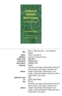 Ethics in higher education: case studies for regents