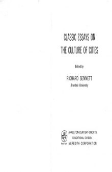 Classic Essays on the Culture of Cities