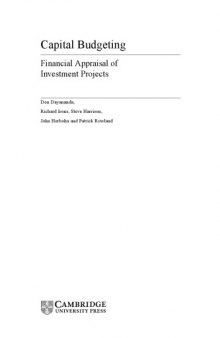 Capital Budgeting Financial Appraisal of Investment Projects 