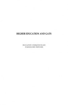 Higher education and GATS : regulatory consequences and stakeholders' responses