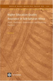 Higher Education Quality Assurance in Sub-Saharan Africa: Status, Challenges, Opportunities, and Promising Practices (World Bank Working Papers)