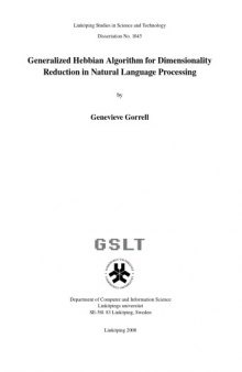 Generalized Hebbian Algorithm for dimensionality reduction in natural language processing